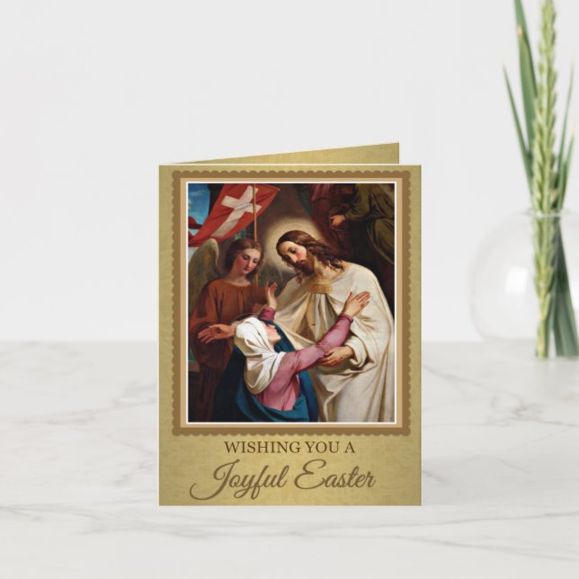 Auferstehung Ostern Jesus Religiöse Vintag Feiertagskarte (Vorderseite)