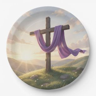 Auferstehungs-Dämmerung – Christliches Ostern Kuns Pappteller