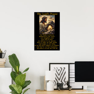 Auferstehungs-Kunstwerk zum Vaterunser zum Sonnena Poster