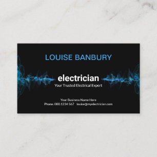 Auffallend Blue Electric Blitze Electrician Visitenkarte