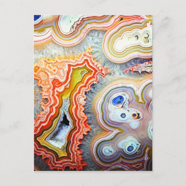 Auffallend farbenfroher Agate Gemstone Postkarte (Vorderseite)