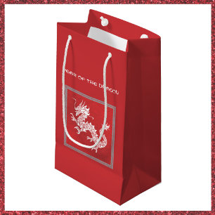 Auffallend Rot und Weiß Jahr des Drachen Kleine Geschenktüte