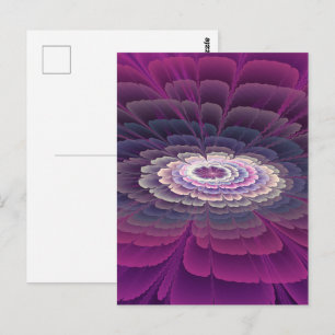 Auffallende Blumenfarbige Abstrakte Fraktal-Kunst  Postkarte