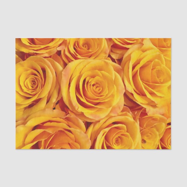 Auffallende gelbe Rosen Seidenpapier (Vorderseite)