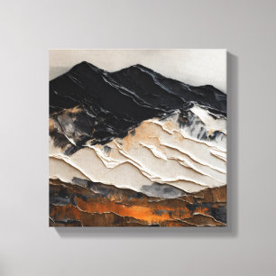 Auffallende Gipfel in Schwarz und Orange Leinwanddruck