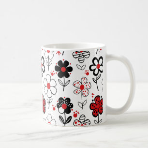 Auffallende grafische Blume Kaffeetasse