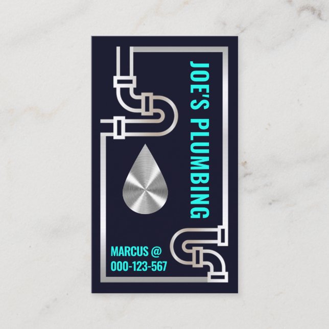 Auffallende Silber-Wasserleitungen Visitenkarte (Vorderseite)