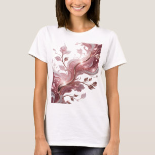 Auffallende silberne BLUMEN UND BLÄTTER Moderne Ge T-Shirt