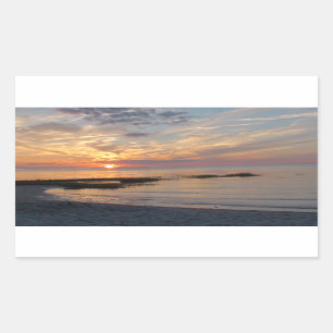 Auffallende Sonnenuntergänge über Cape Cod Foto  Rechteckiger Aufkleber