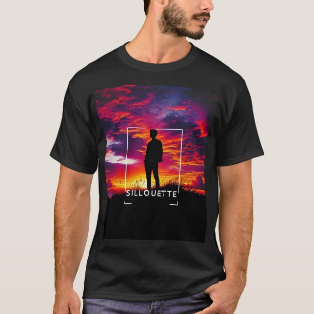 "Auffallender Silhouette Sonnenuntergang T - Shirt (Vorderseite)