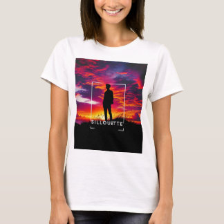Auffallender Silhouette Sonnenuntergang T - Shirt