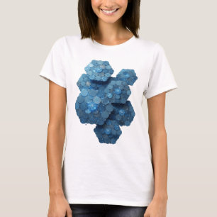 Auffallendes Blau BLAUE MÜNZEN Kühnes Design T-Shirt