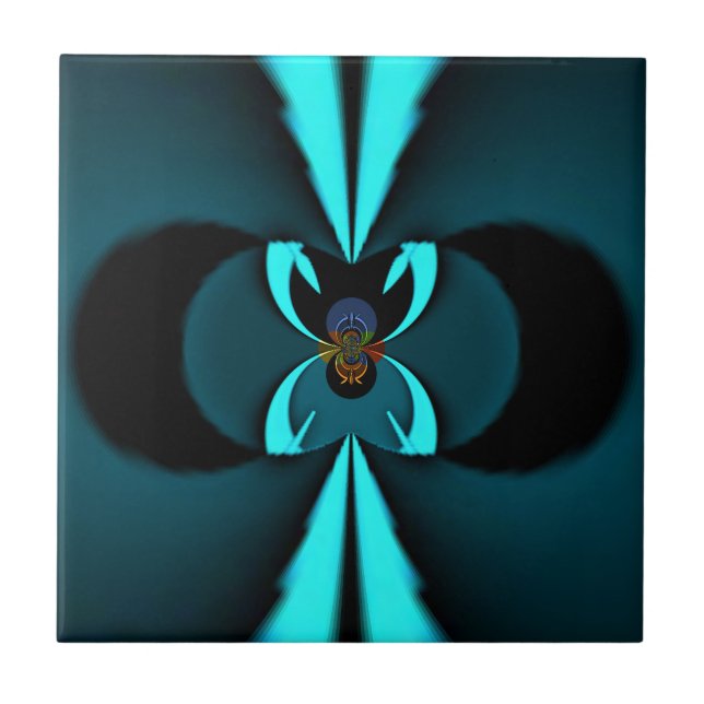 Auffallendes Design für Cyan und Black Vector Fliese (Vorderseite)