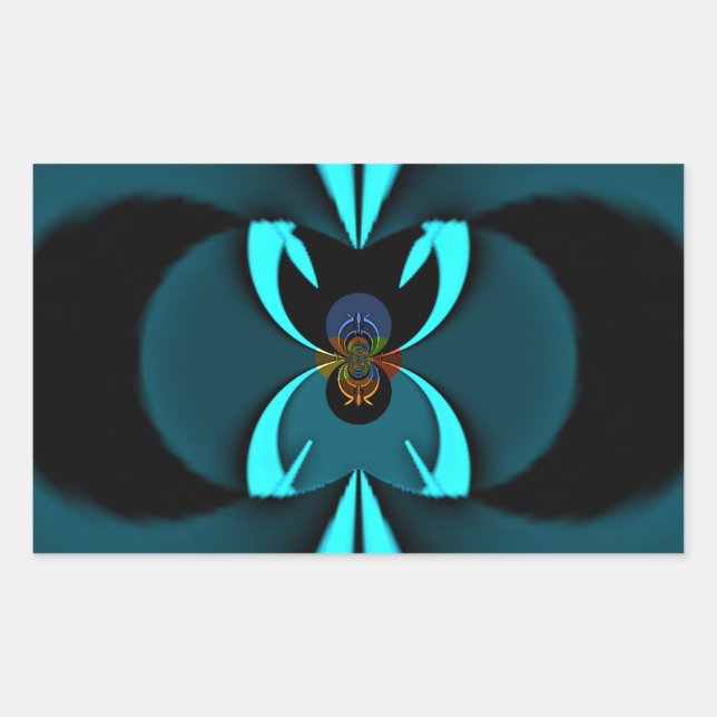 Auffallendes Design für Cyan und Black Vector Rechteckiger Aufkleber (Vorderseite)