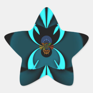 Auffallendes Design für Cyan und Black Vector Stern-Aufkleber