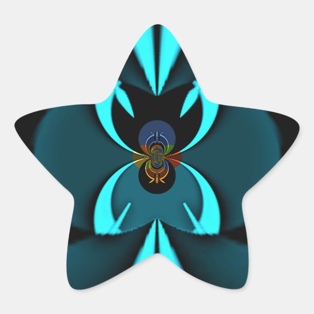 Auffallendes Design für Cyan und Black Vector Stern-Aufkleber (Vorderseite)