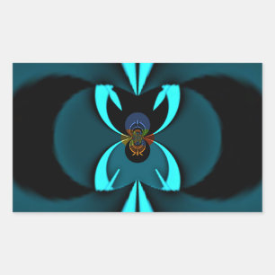 Auffallendes, fortschrittliches Cyan- und Schwarz- Rechteckiger Aufkleber
