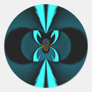 Auffallendes, fortschrittliches Cyan- und Schwarz- Runder Aufkleber