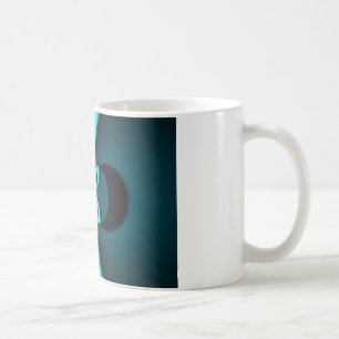 Auffallendes, hochmodernes cyan- und schwarzes Vek Kaffeetasse