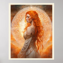 Auffallendes Porträt einer Frau mit rotem Kopf, la Poster