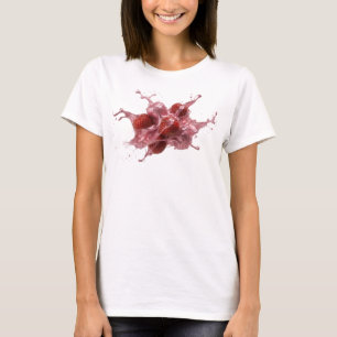 Auffallendes Rosa Abstrakte Erdbeeren T-Shirt