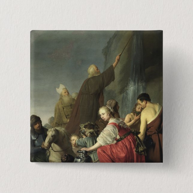 Auffallendes Wasser Moseses vom Felsen Button (Vorderseite)