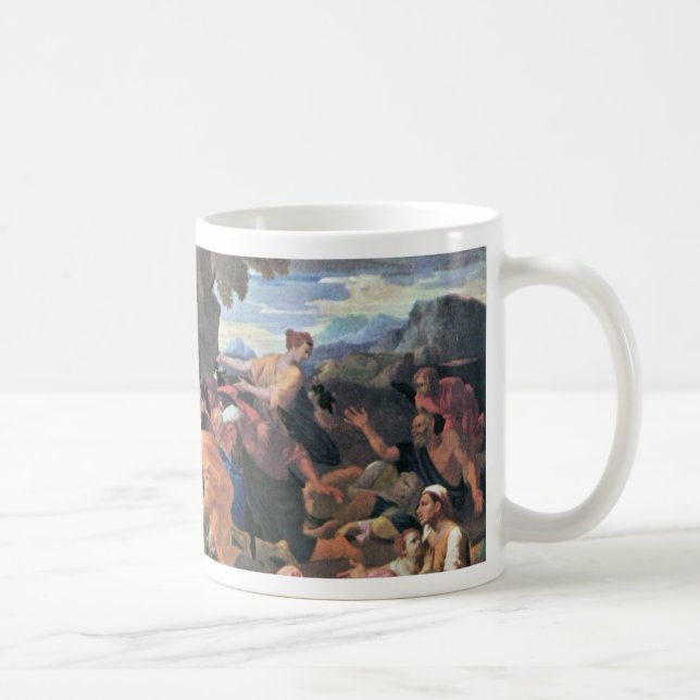 Auffallendes Wasser Moseses vom Felsen durch Kaffeetasse (Rechts)