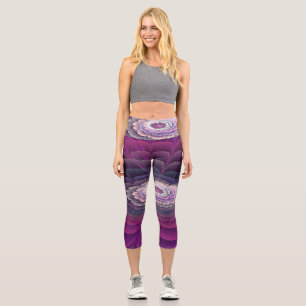 Auffällige Blumenfarbige Abstrakte Fraktal-Kunst R Capri Leggings