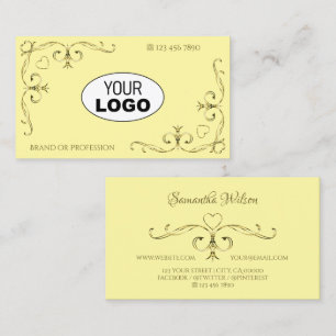 Auffällige goldene verzierte Ecken mit Logo Cremef Visitenkarte