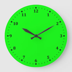 Auffällige helle grüne Akzent-Neonfarbe Große Wanduhr