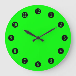 Auffällige helle grüne Akzent-Neonfarbe Große Wanduhr