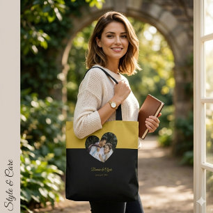 Auffällige Herz-Kouple Gold und Schwarz Tasche