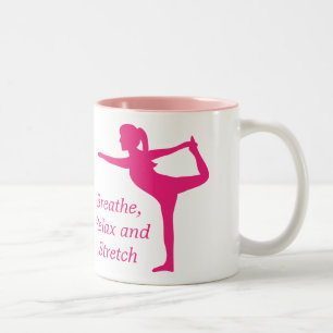 Auffällige pinke Silhouette einer Dame in Stretch- Zweifarbige Tasse