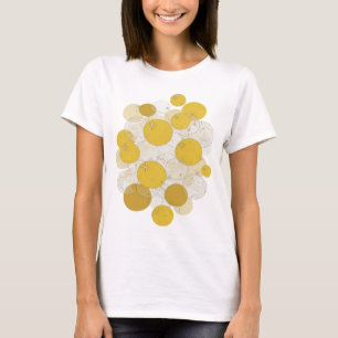 Auffällige silberne GOLDENE STERNE UND KREISE T-Shirt