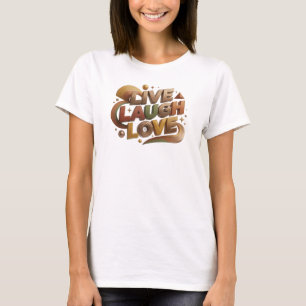 Auffälliger LIVE LAUGH LOVE Mode-Druck T-Shirt