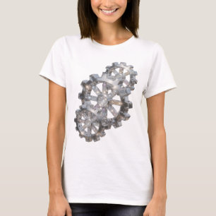 Auffälliger silberner ABSTRACT ART Mode Druck T-Shirt