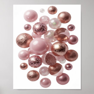 Auffälliger silberner KUNSTDRUCK ABSTRACT ART Poster
