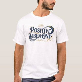 Auffälliges Blau NUR POSITIVE VIBES 2D Designer T-Shirt