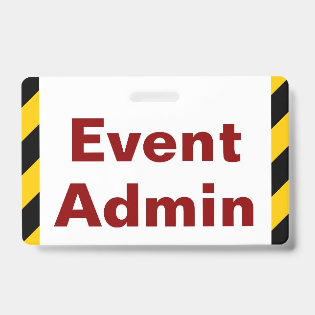 Auffälliges "Event Admin"-Abzeichen Ausweis (Vorderseite)