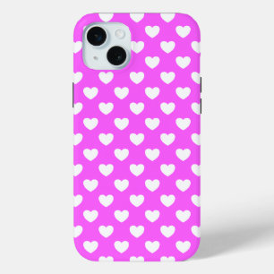 Auffälliges Pink, weisse Herzen, Polka Dot Muster title_seo2
