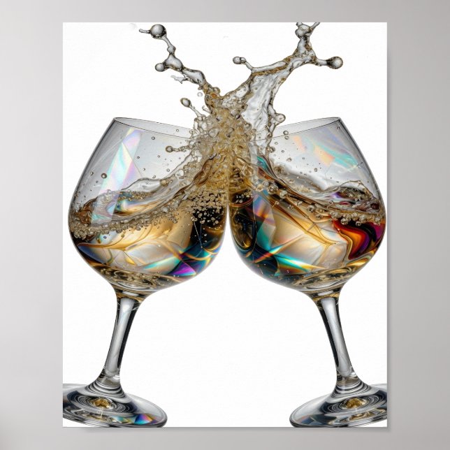 Auffälliges Silber-CHEERS-Textdesign Poster (Vorne)