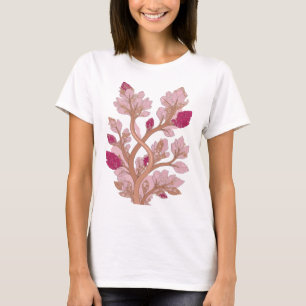 Auffälliges Silber CRYSTAL TREE Statement Design T-Shirt