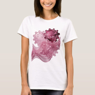 Auffälliges Silbernes ABSTRACT ART Statement Desig T-Shirt