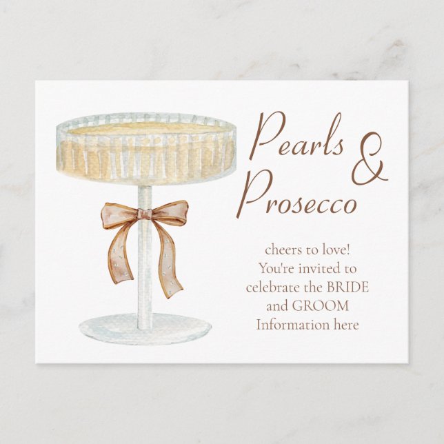 Aufforderung zur Liebe von Perlen und Prosecco-Bra Postkarte (Vorderseite)