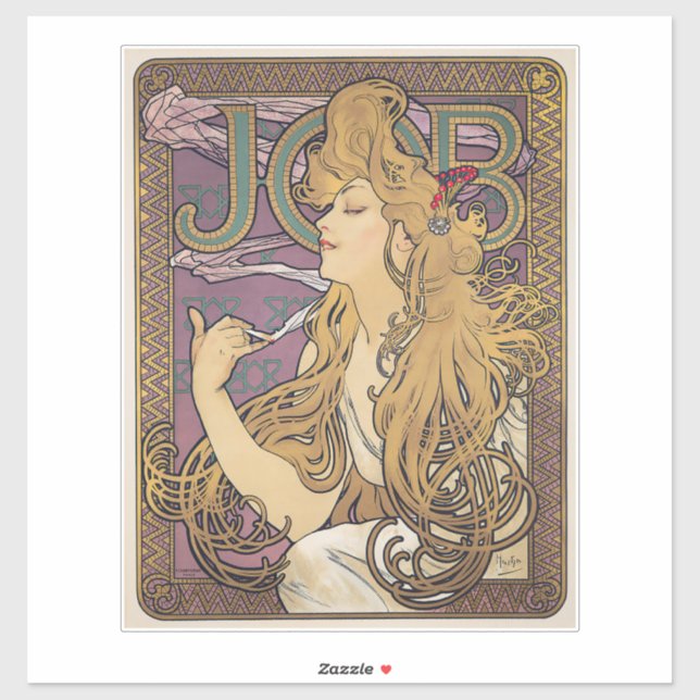 Aufgabe (1896) von Alphonse Mucha Aufkleber (Blatt)
