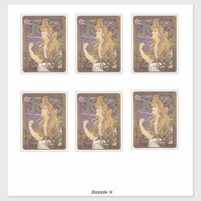 Aufgabe (1896) von Alphonse Mucha Aufkleber (Blatt)