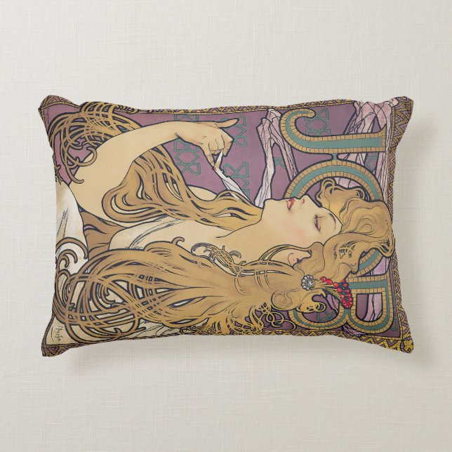 Aufgabe (1896) von Alphonse Mucha Dekokissen (Vorderseite)