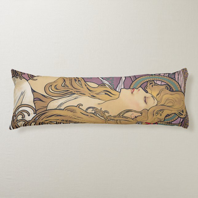 Aufgabe (1896) von Alphonse Mucha Seitenschläferkissen (Vorderseite)
