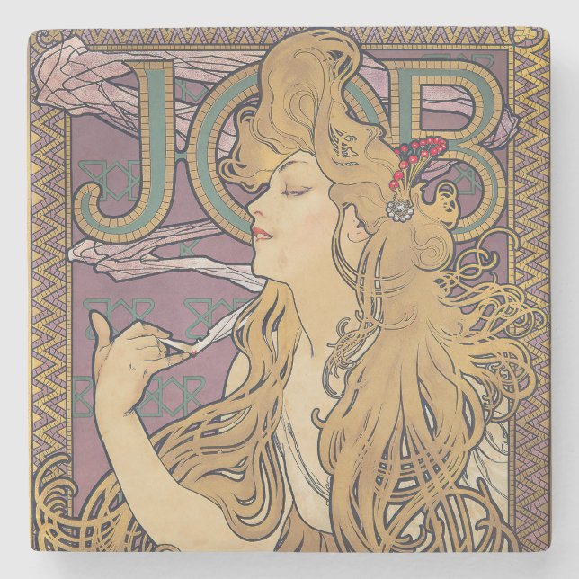 Aufgabe (1896) von Alphonse Mucha Steinuntersetzer (Vorderseite)