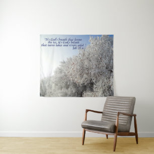 Aufgabe 37:6 Inspirationische Winterlandschaft Wandteppich